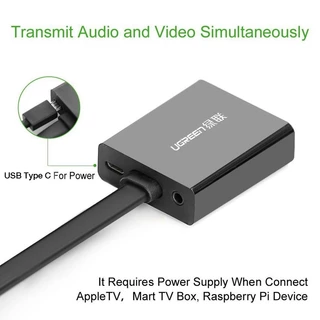 UGREEN หัวปลั๊กแปลงสัญญาณ HDMI to VGA มี Audio และ Micro USB เพื่อเพิ่มกระแสไฟ รุ่น 40248 / 90813