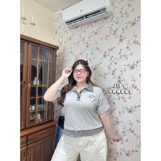 ✅เข้าเพิ่ม พร้อมส่งค่า/JR/ เสื้อโปโลสาวอวบ ไซส์อก40-52 ปก สาบกระดุมและชายตัดต่อผ้าลายสก็อต น่ารักมาก #เสื้อไซส์ใหญ่