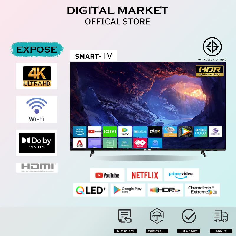 ทีวี 43 นิ้ว ทีวี 32 นิ้ว สมาร์ททีวี โทรทัศน Smart TV LED Android TV 4K UHD Wifi/Youtube/Nexflix