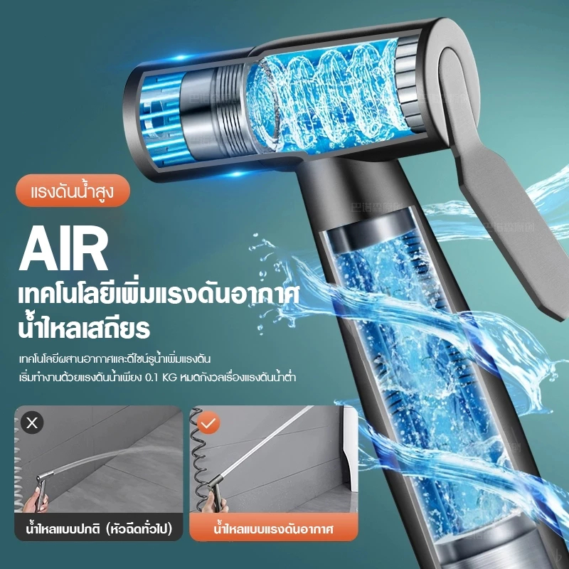 Bidet Spray ชุดฉีดชำระ แรงดันสูง ที่ฉีดชําระ ข้อต่อ สายฉีดชำระครบชุด ชุดหัวฉีดชำระ หัวฉีดชำระสแตนเลสแท้ หัวฉีดชำระ - รูปที่ 5