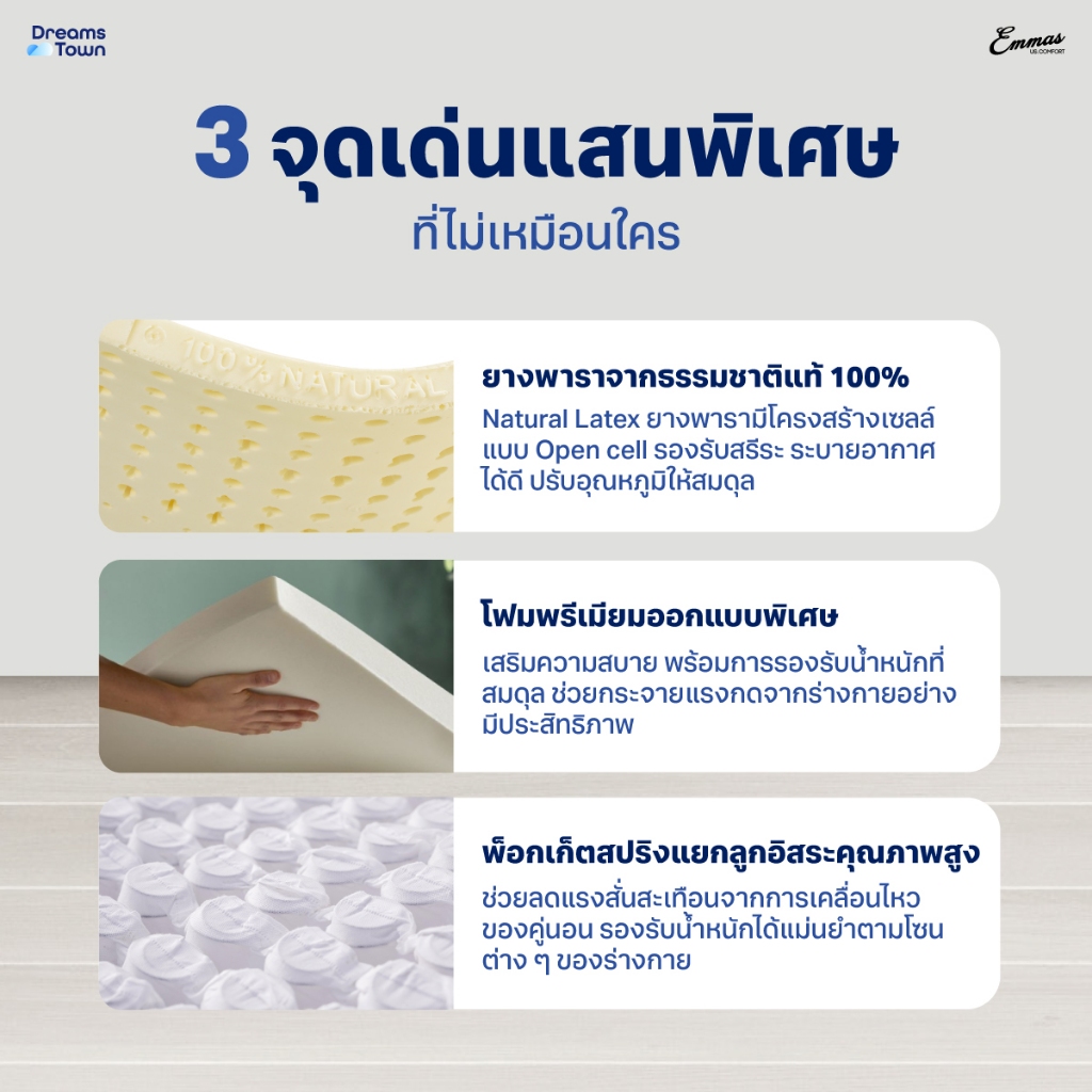 Emmas ที่นอนยางพารา