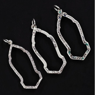 SSNP กรอบพระเงินแท้92.5%ใส่ขนาด25ศตวรรษเนื้อชิน(จอในกว้าง1.7…