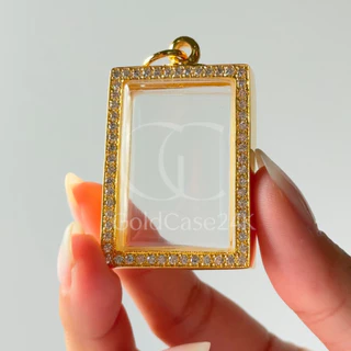กรอบพระสมเด็จ กรอบพระทรงสี่เหลี่ยม กรอบทองอิตาลีแท้ Phra Somdej Frame