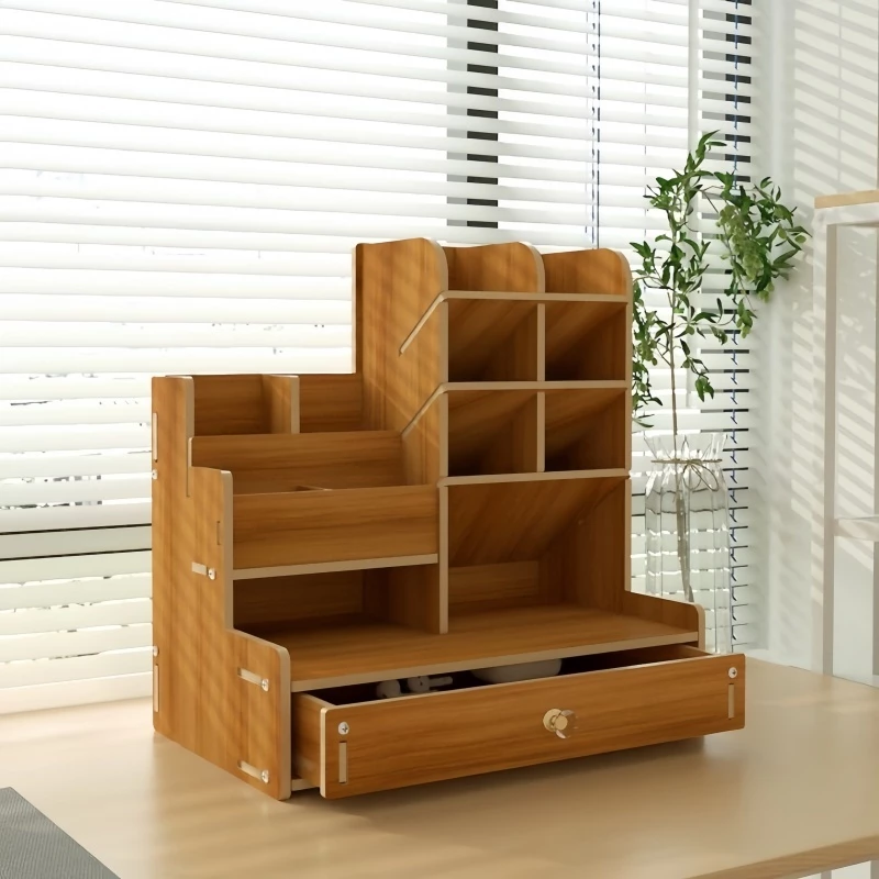 อุปกรณ์จัดระเบียบโต๊ะ Desk Organizer Wooden คอนโดปากกา ชั้นไม้เก็บเครื่องเขียน ที่ใส่ปากกา thumbnail 7