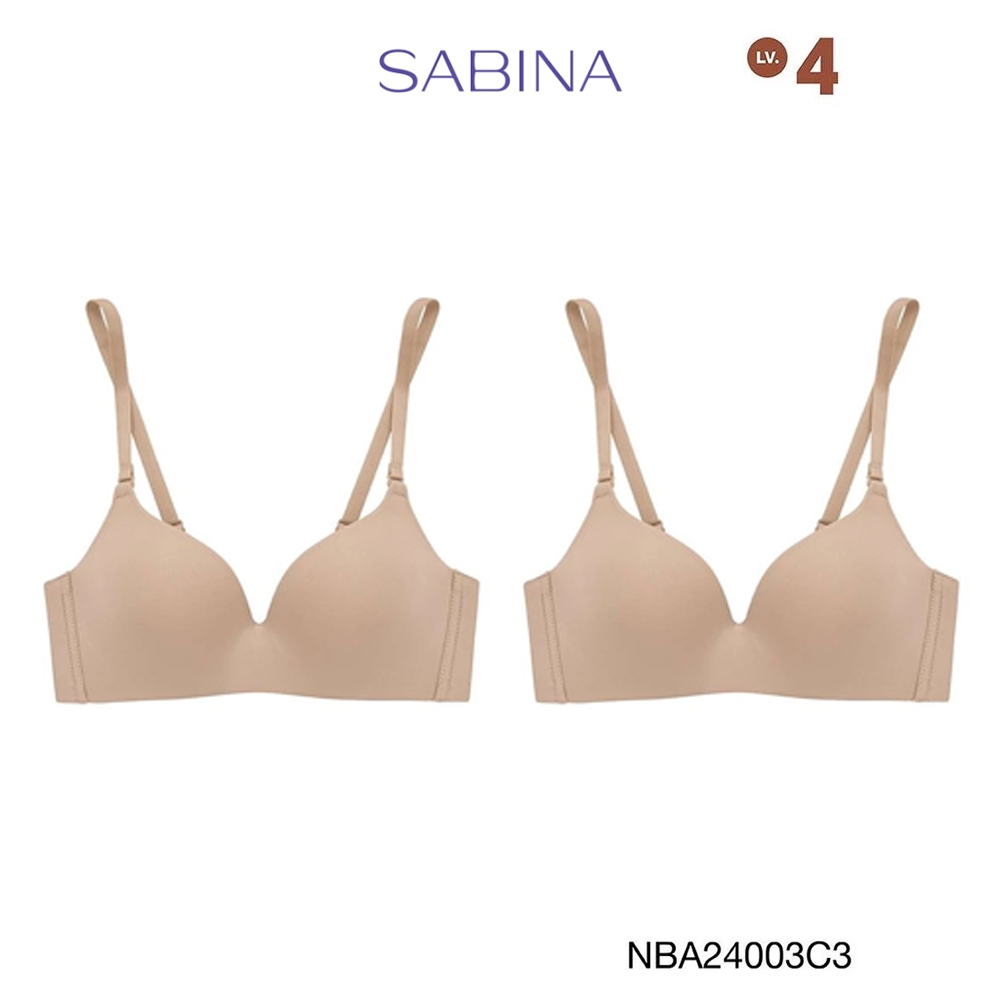 Sabina ซาบีน่า เสื้อชั้นใน (Set 2 ชิ้น) [Online Exclusive] Doomm Doomm Level 4 ไร้โครง รหัส NBA24003C3 - สีเนื้อเข้ม