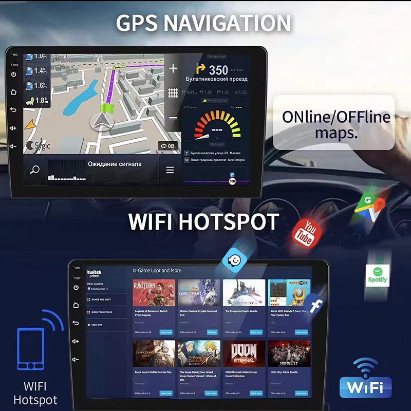 จอ android รถยนต์ SINGLE FAN 6+64GB กล้องหลังฟรี การควบคุมพวงมาลัย CarPlay Android Auto GPS Wifi YouTube 7/9/10นิ้ว ราคา ถูกที่สุด ดีลบีเคเค แกลเลอรีภาพที่ 7