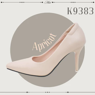 K9383 รองเท้าส้นสูง PU หนังนิ่ม ส้นแหลมสูง 3.3 นิ้ว
