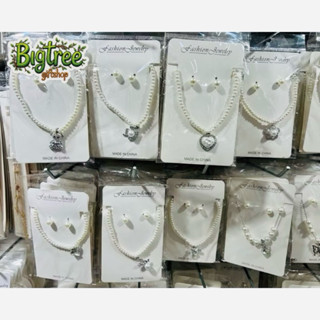 เซ็ตสร้อยคอ+ต่างหูแฟชั่นน่ารักคละลาย 1โหล12แพค สินค้าพร้อมส่…