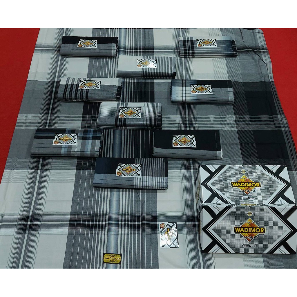 ผ้าโสร่งผู้ชาย ผ้าถุงแบรนด์ WADIMOR โทนขาวดำ ลายสวย ผ้าใส่สบาย
