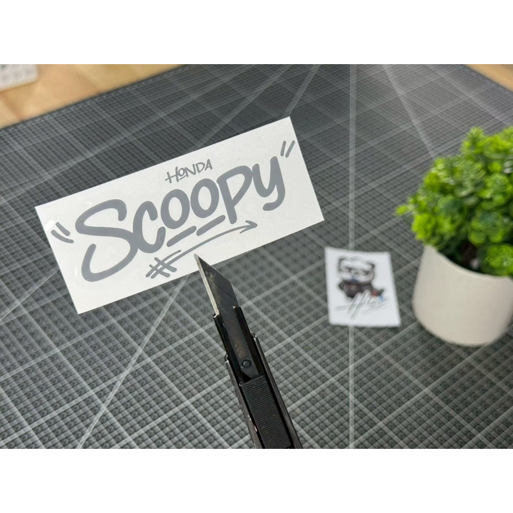 Hinsticker สติกเกอร์โลโก้ Honda SCOOPY มีฟ้อนปกติและฟ้อนลายเซ็นต์ มีหลายสีให้เลือกเยอะมาก - รูปที่ 5
