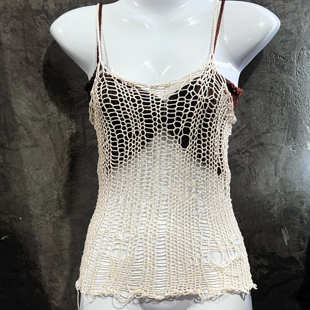 เสื้ิอถักตาข่าย เสื้อถักไหมพรม คลุมชุดว่ายน้ำ (พร้อมส่ง)