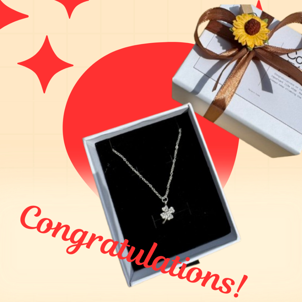 ส1 Gift box ของขวัญสร้อยคอ พร้อมผูกโบว์ดอกทานตะวัน + การ์ดหน้ากล่อง(สไลด์) ของขวัญรับปริญญา ของขวัญวันเกิด ครบรอบ