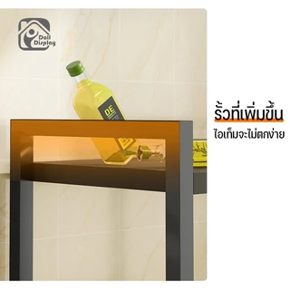 ชั้นวางไมโครเวฟ เหล็ก+ไม้ ชั้นวางของบนไมโครเวฟ ชั้นวางของในห้องครัว รับน้ำหนักได้ 100กก ปรับระดับความกว้างได้