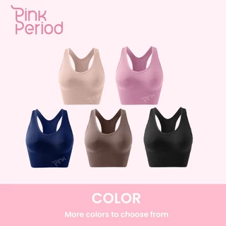 Pink Period Yoga Bra สปอร์ตบรา เสื้อบราโยคะ เสริมฟองน้ํา ไขว้หลัง ผ้ายืดหยุ่น สวมใส่สบาย AC-009