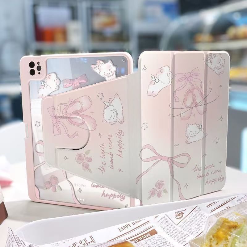 💫พร้อมส่ง💫เคสไอแพด หมุนได้ 360° ลายโบว์ พับสามทบ มีช่องใส่ปากกา Gen11 Gen10 AIr7 Air6pro11 gen8
