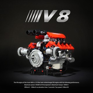 MOC Supercar V8 เครื่องยนต์ เครื่องยนต์ เครื่องยนต์ รีโมทคอน…