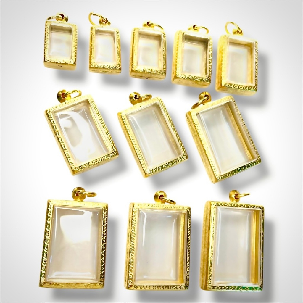 กรอบพระสมเด็จ"ทองเลเซอร์24k" PVD coatingเกรดAAAไม่ลอกไม่ดำ เลือกตามขนาดพระไม่ต้องวัดเผื่อ(+-ไม่เกิน2มิลใส่กันได้)