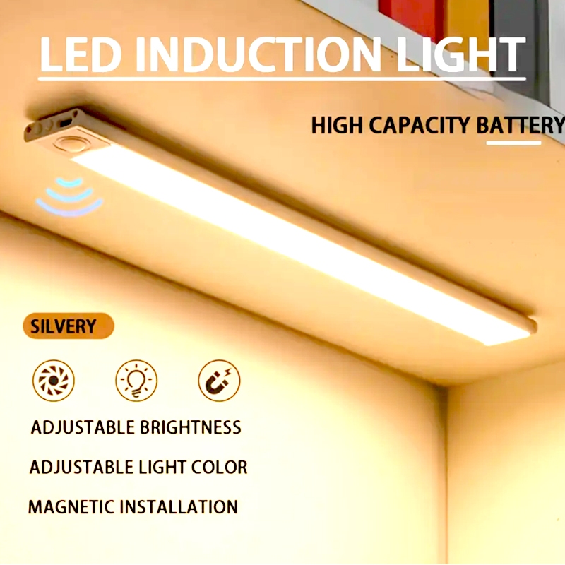 【การจัดส่งไทย】โคมไฟอัจฉริยะ LED TYPE-C เซนเซอร์จับการเคลื่อนไหว 3 สี ชาร์จแม่เหล็ก บางพิเศษ ไร้สาย ชาร์จ USB แบบพกพา