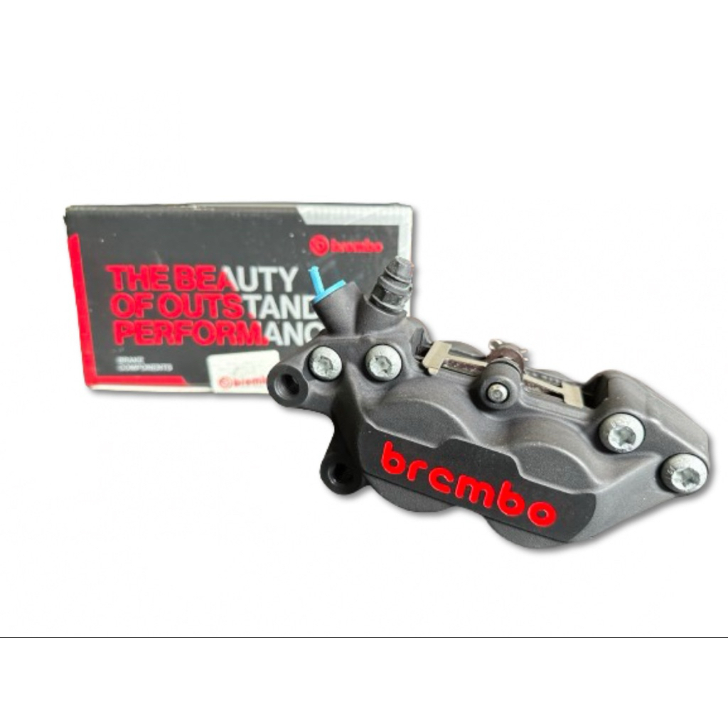 ปั้มเบรค Brembo 4 pot หูชิด เทาโลโก้แดง #แท้ (made in italy 🇮🇹 )