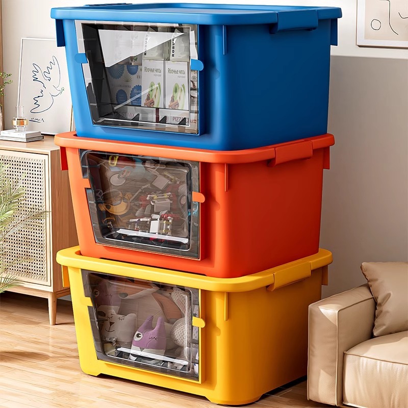 NeatBox กล่องเก็บของที่มองเห็นได้สีหลากหลาย 3 ชั้น แบบลูกชิ้น เครื่องมือเก็บของเสื้อผ้าและของเล่น