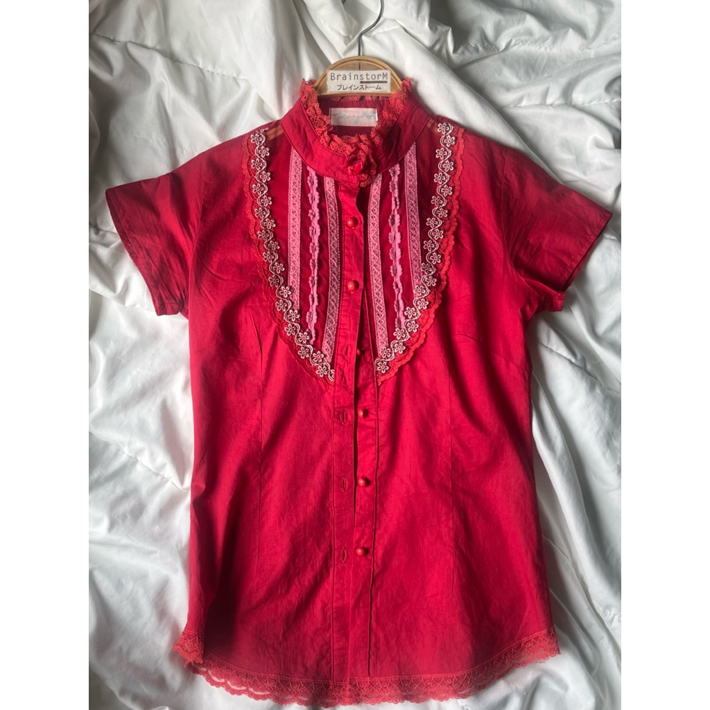 เสื้อ Roxy สีแดง รัดรูป💋