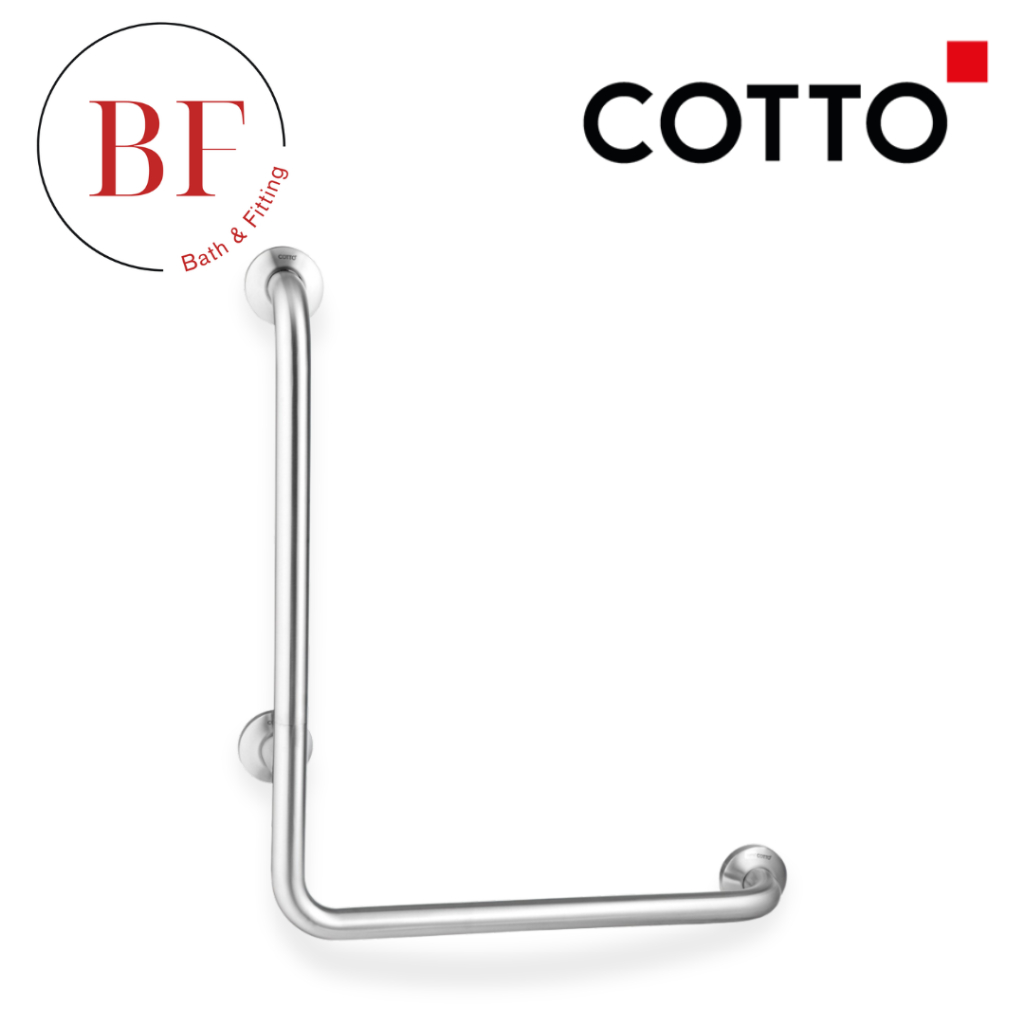 CT791L ราวทรงตัวรูปตัวแอลติดผนังด้านซ้ายขนาด 70X60 ซม. (เมื่อหันหน้าเข้าหาสุขภัณฑ์) ผิว HAIRLINE