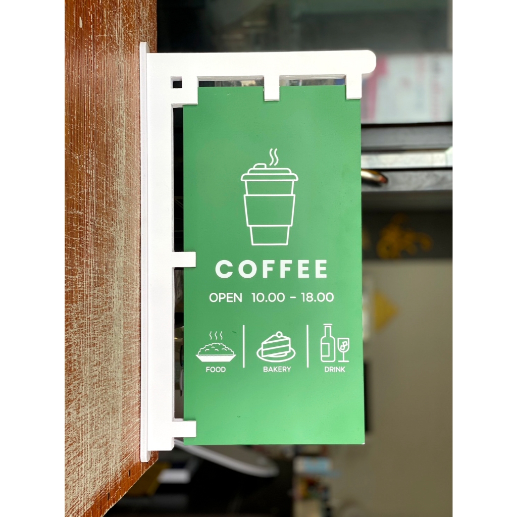 ป้ายโลโก้ร้าน ป้ายธงญี่ปุ่น หน้าหลัง ร้านคาเฟ่สุดเก๋ ป้ายร้านอาหาร  ป้ายร้านค้า ป้ายแต่งร้าน แบบ 2 หน้า สุดชิค! 38x65cm - รูปที่ 3