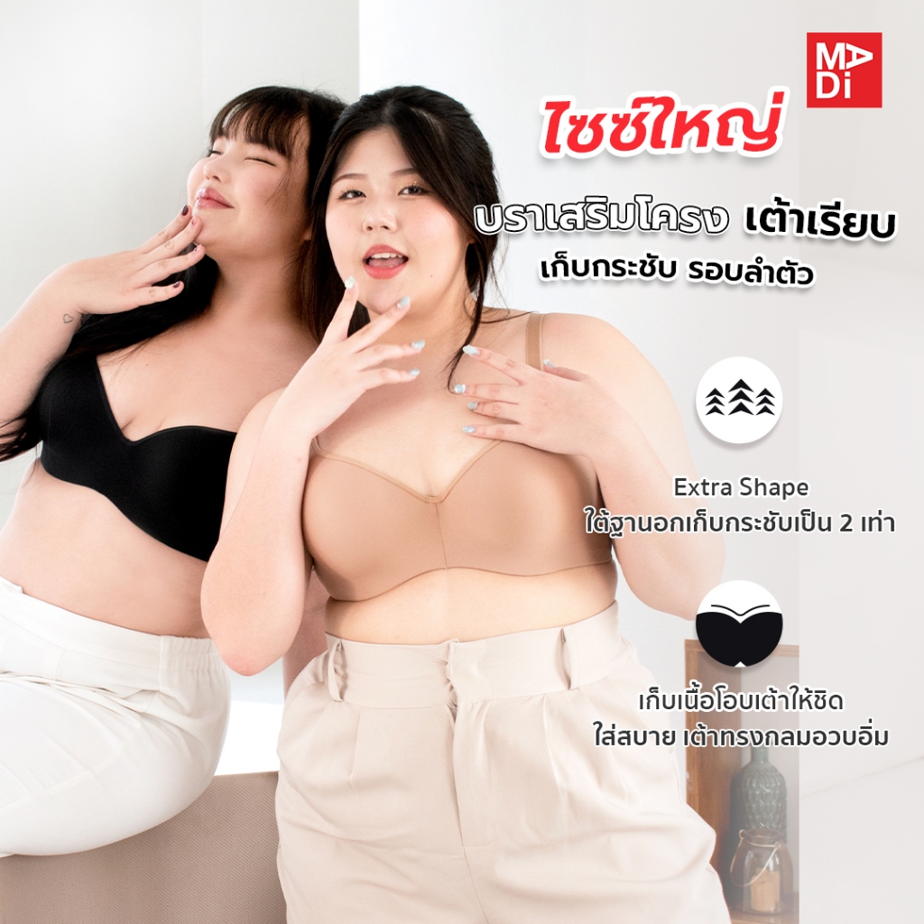 Sgarlet Plussize เสื้อในมีโครง สาวอวบ ตัวเรียบ ทรงสวยใส่สบาย ไม่กดเจ็บ ฟองน้ำปั๊มเจาะรูช่วยระบายอากาศ ไม่อับชื้น MB1719