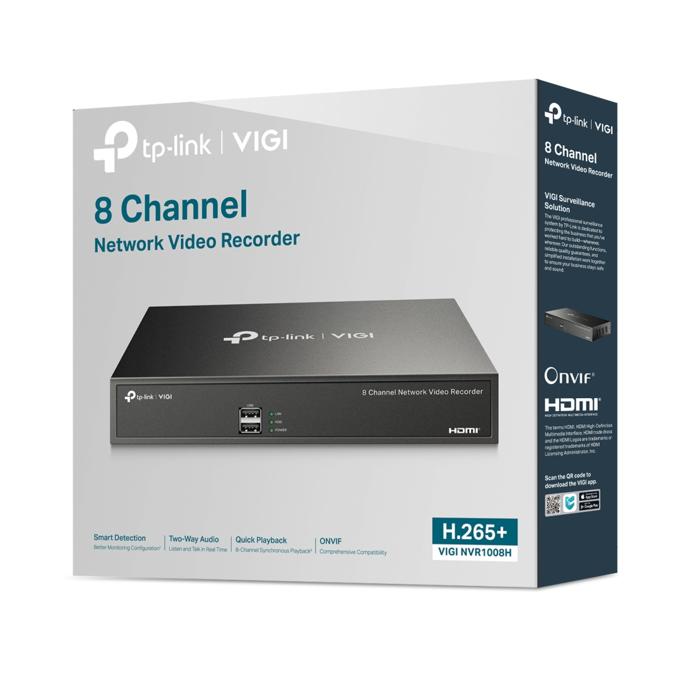 TP-Link Channel Network Video Recorder (เครื่องบันทึกวิดีโอเครือข่าย) VIGI NVR1008H  8CH NETWORK VID