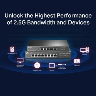 (พร้อมส่ง) TP-LINK TL-SG105-M2 Switch 2.5G 5 พอร์ต สำหรับ WiFi 6 / Gamer / NAS ประกันศูนย์