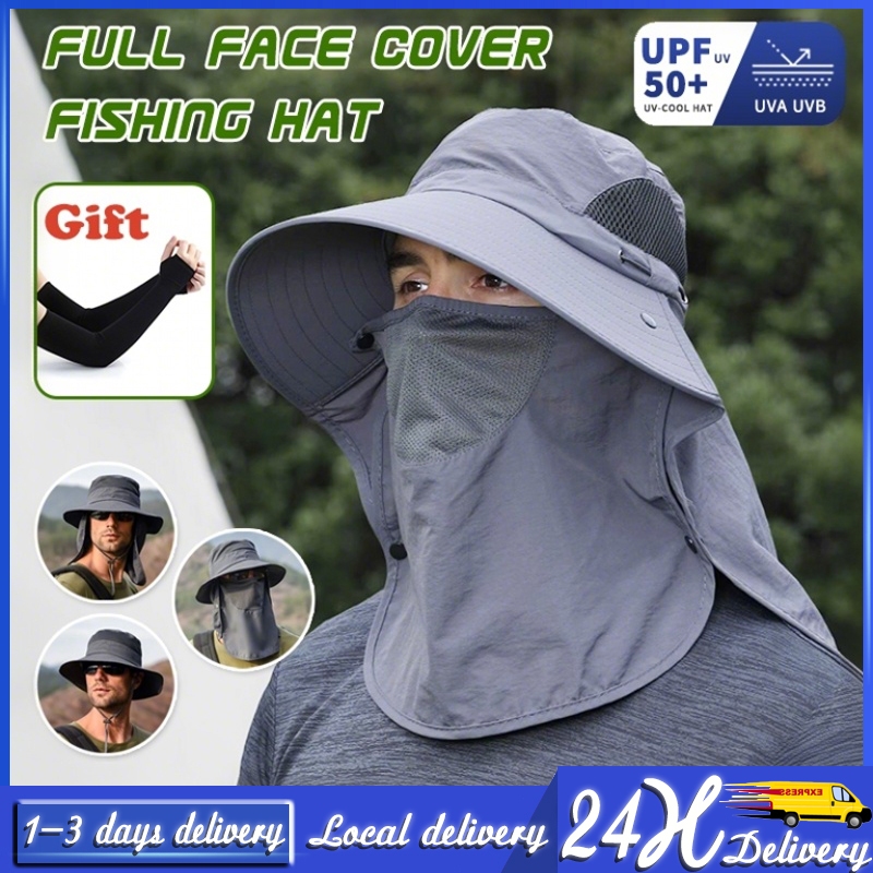 หมวกกันแดดสตรี 🎁[น้ำแข็งแขนฟรี] หมวกปีกหมวกเดินป่า UPF50+ หมวกป้องกันแสงแดด หมวกป้องกันแสงแดด