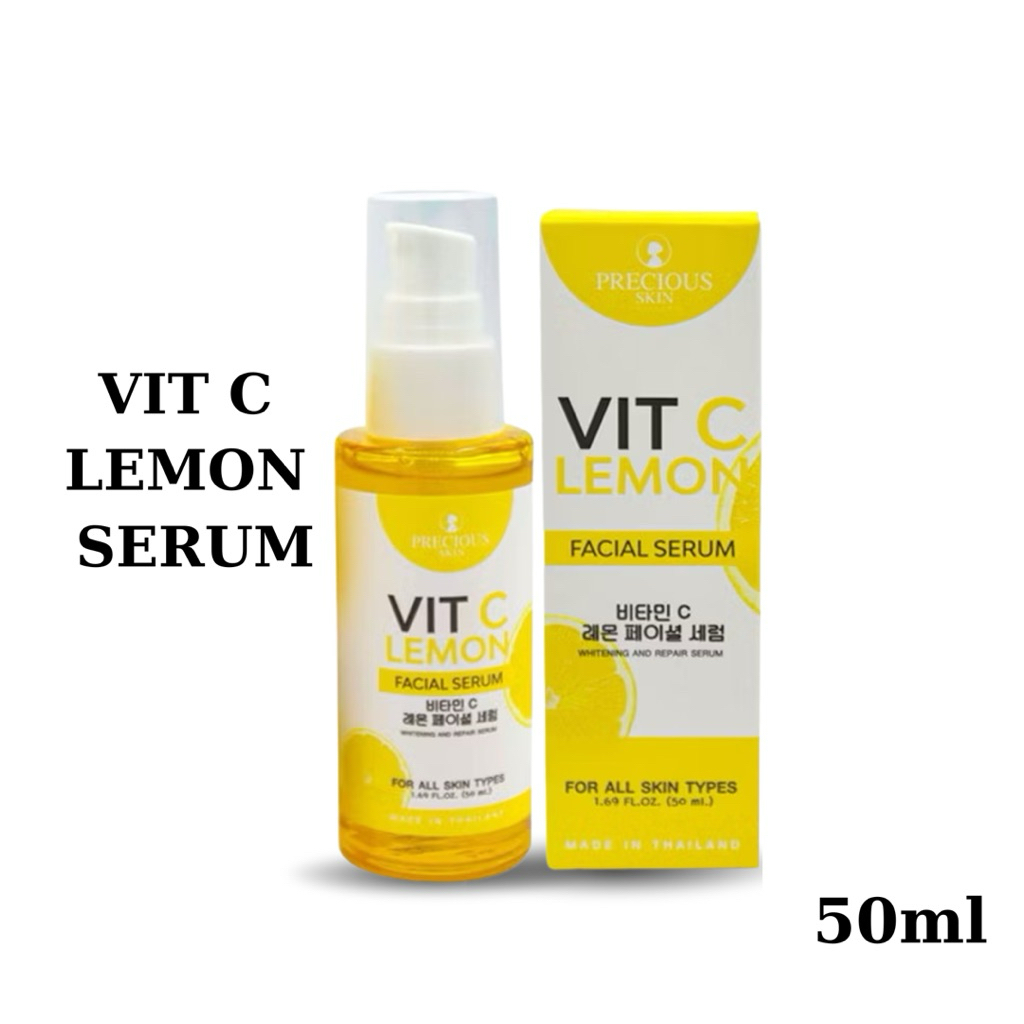 Precious Skin Thailand Vit C Lemon Facial Serum วิตซี เลมอน เซรั่ม ผลิตภัณฑ์บำรุงผิวหน้า 50ml