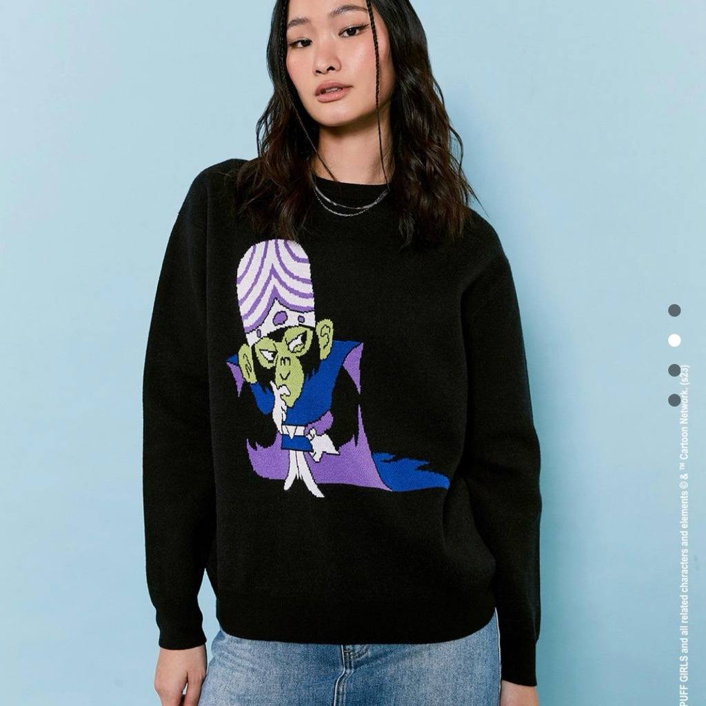 สเวตเตอร์ pomelo mojo jojo The Powerpuff Girls เสื้อถักแขนยาว - สีดำ