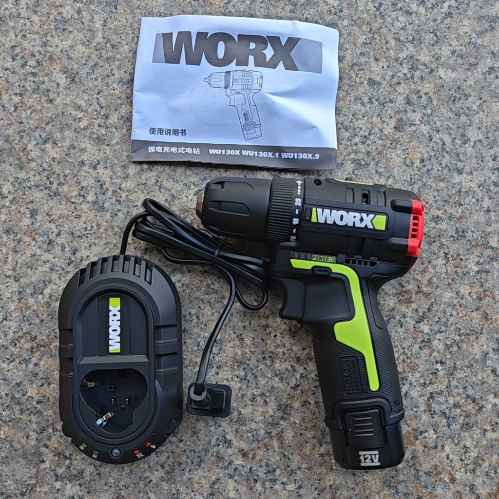 ⚡Worx wu130X สว่านไร้แปรงถ่าน 12V | แรงบิด 40N.m | ปรับได้ 20+ ระดับ | ของแท้ (รุ่นใหม่จะได้รับตามรูปที่2และ3)