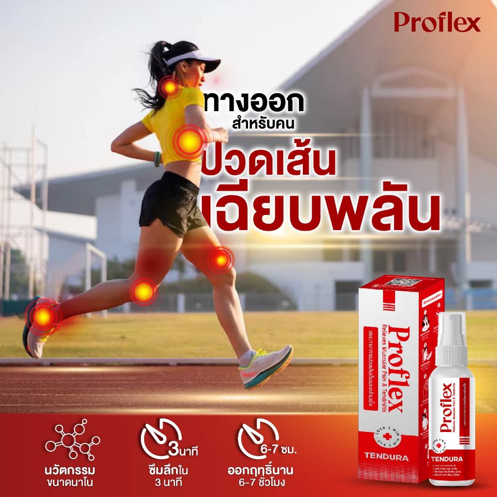 Proflex สเปย์สมุนไพรนาโน แก้เส้นเอ็นเสื่อมพิการ หายปวดใน 3นาที เส้นเอ็นกล้ามเนื้อ ฉีดปุ๊บ คลายปั๊บ ข