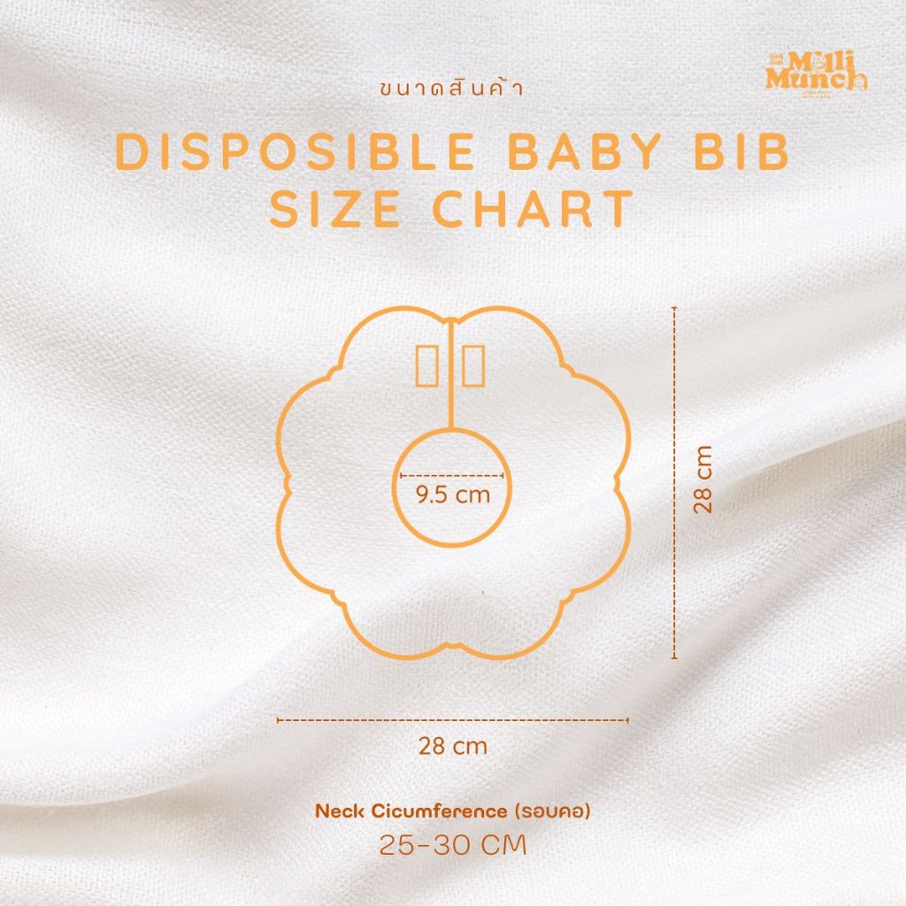 Millimunch ผ้ากันเปื้อนเด็กใช้แล้วทิ้ง รุ่นรอบคอ360 องศา  (1 กล่อง 10 ชิ้น) แบบพกพา สวมใส่และถอดง่าย - รูปที่ 4