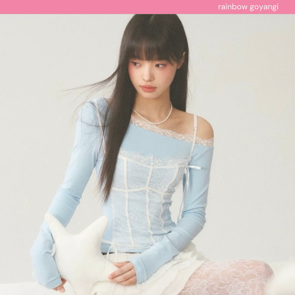 พร้อมส่ง/pre | WEEKENDHUB Blue Top One Shoulder 🫧🐰