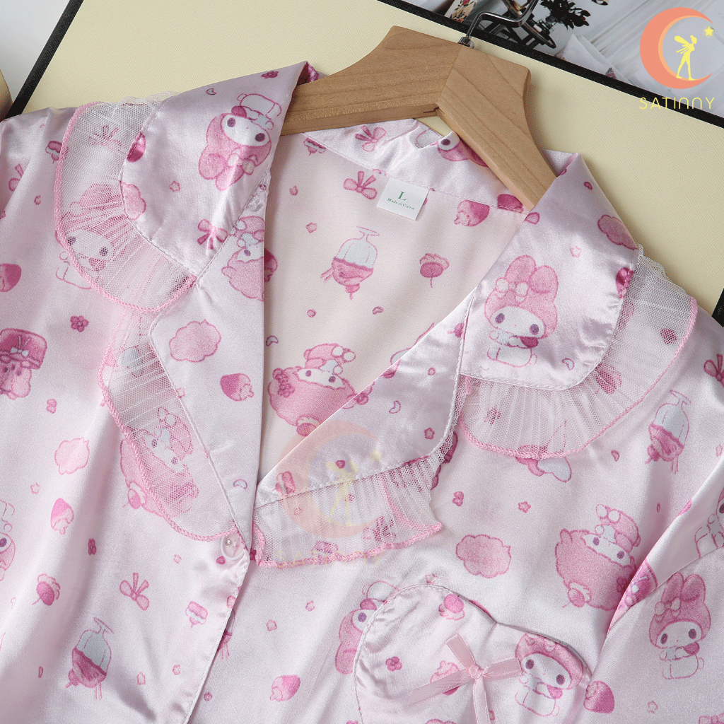 ลายเมโลดี้JJ34ชุดนอนSatinnyใส่ละปั๊วะแน่นอนmy melody ระบายอากาศ ไม่ร้อน น่ารักสไตล์เจ้าหญิง ประทับใจสุดๆ ราคา ถูกที่สุด ดีลบีเคเค แกลเลอรีภาพที่ 3
