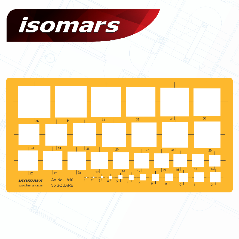 (KTS)แผ่นเทมเพลทสี่เหลี่ยม isomars ism-1810m