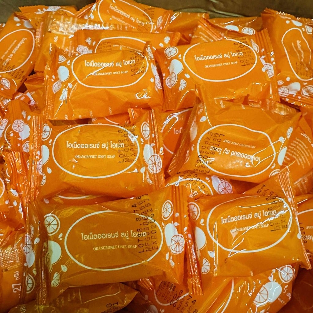 20 ก้อน สบู่ โอเน็ต ส้ม ออเร้นจ์ onet orange soap สิว ฝ้า หมองคล้ำ ใช้ดี27 กรัม