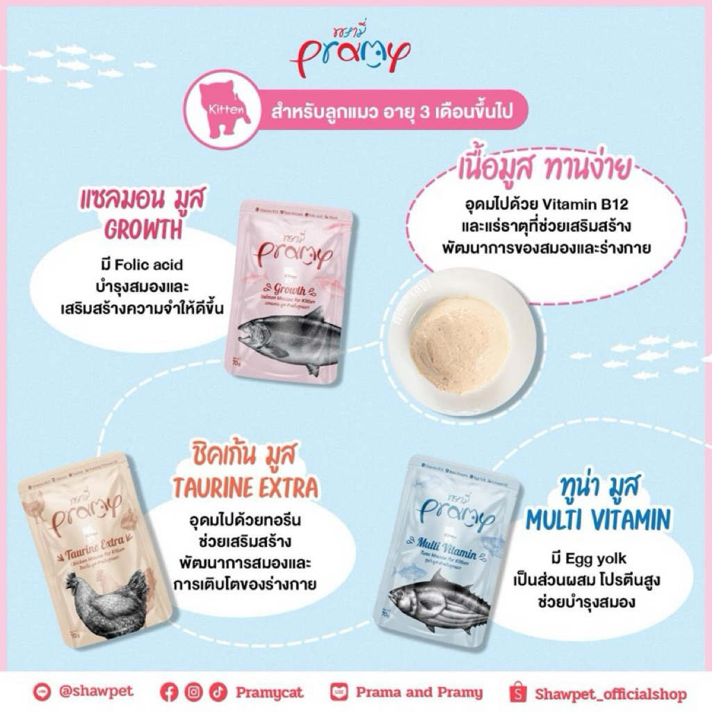 (48ซอง สายตุน) Pramy พรามี่อาหารเปียกแมว คละได้ รูปที่ 3