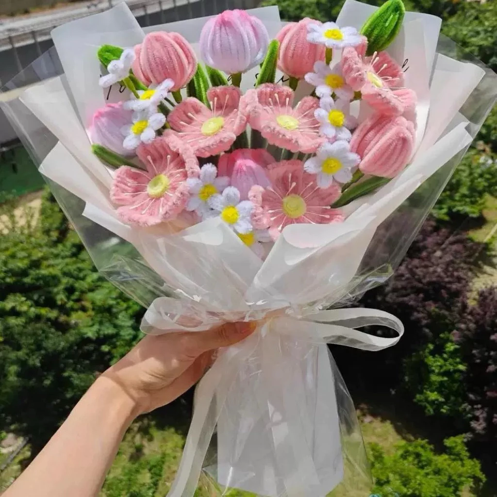 ช่อดอกไม้ ลวดกำมะยี่ จัดช่อดอกไม้💐