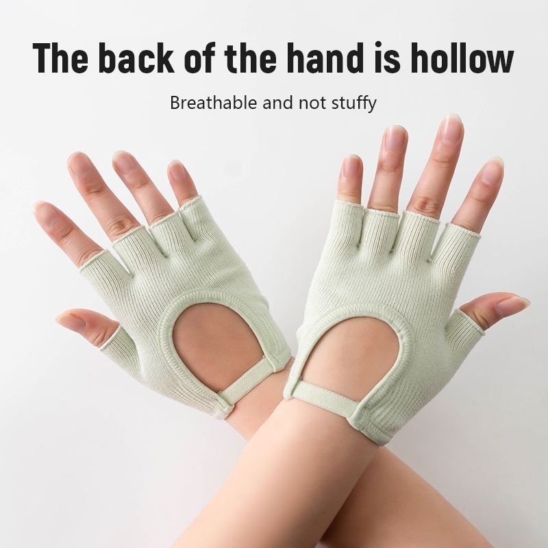 ถุงมือพิลาทิส ถุงมือกันลื่น 1คู่ ถุงมือฟิตเนส กระชับมือ ใส่สบาย ระบายอากาศดี - รูปที่ 5