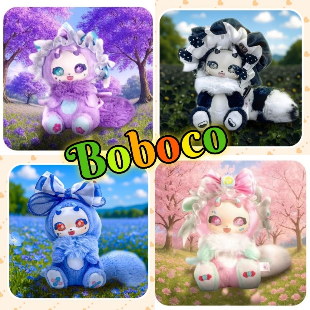 พวงกุญแจกล่องสุ่ม  Boboco V1 ตุ๊กตากระรอกมังกร  น่ารักฝุดๆ [Boboco' s  Sweetheart Party]