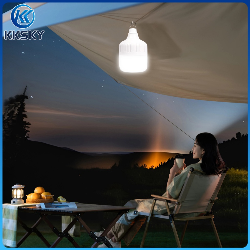 KKSKY【ซื้อ 1 แถม 1】ไฟโซล่าเซลล์ หลอดไฟโซล่าเซลล์ 80000W solar light bulb ไฟตุ้ม3สี LED ไฟตั้งแคมป์ สปอตไลท์พกพา รูปที่ 7