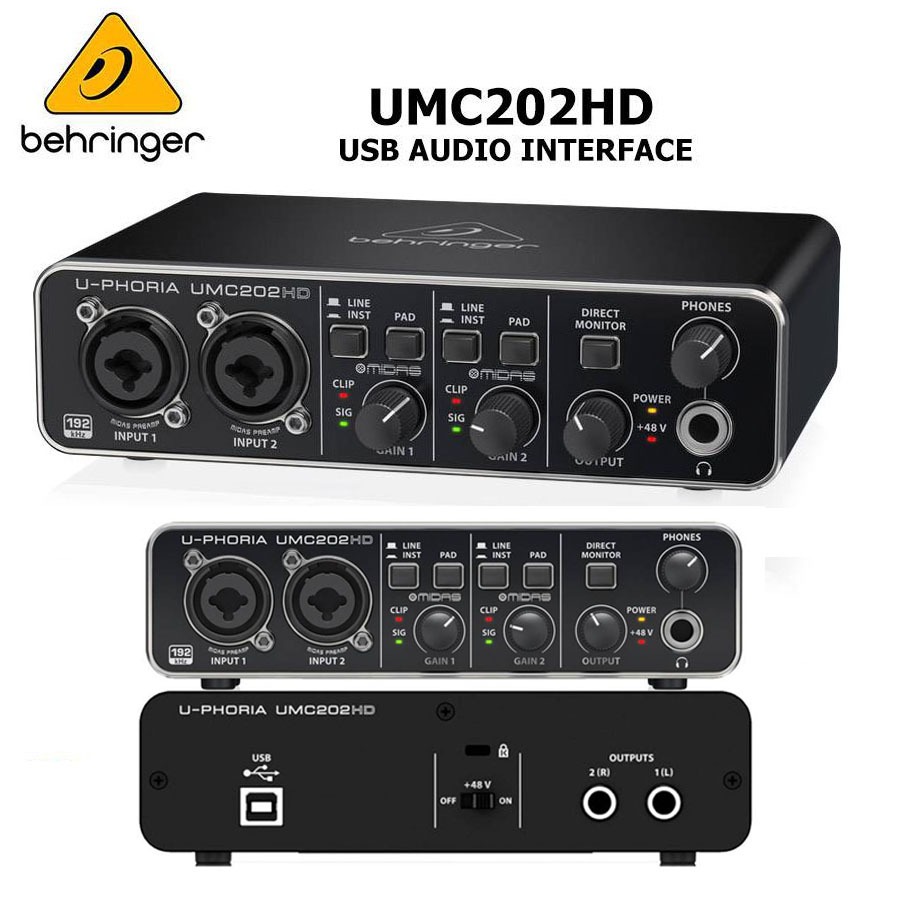 BEHRINGER UMC202HD ออดิโออินเตอร์เฟส ซาวด์การ์ด (มือสอง)