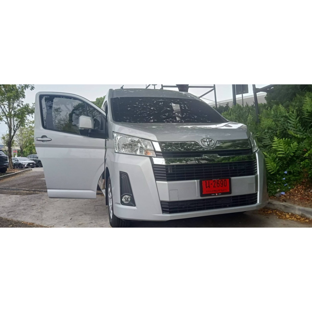 ผ้าม่านรถตู้สีเทา Commuter ผ้าพร้อมราง อุปกรณ์ติดตั้งครบชุด