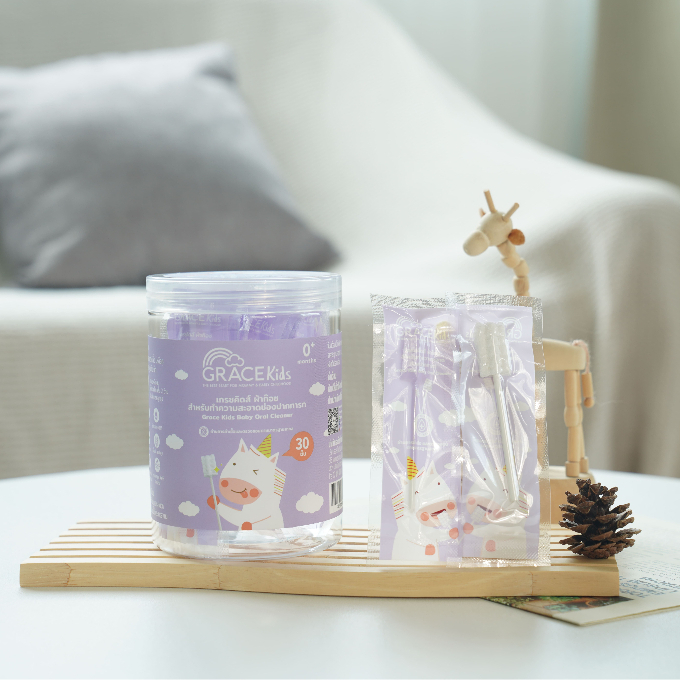 Grace Kids ผ้าก๊อซ สำหรับทำความสะอาดช่องปากทารก ผ้าเช็ดลิ้นเด็ก ผ้าก๊อซ