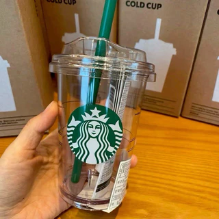 🌟เวอร์ชันอัพเกรด🌟เกาหลี สตาร์บัคส์ 2025 สินค้าใหม่สไตล์มินิมอลซีรีส์จํากัดคลาสสิกเทพธิดาถ้วยฟางพลาสติกใสถ้วยน้ําเย็