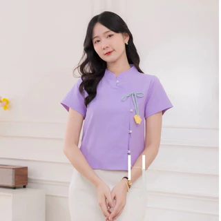 เสื้อฝ้ายเนื้อนุ่ม รุ่นดอกสร้อย🌷
